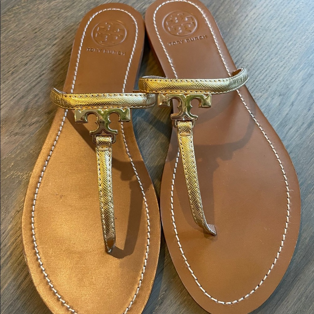 Tory Burch gold sandals